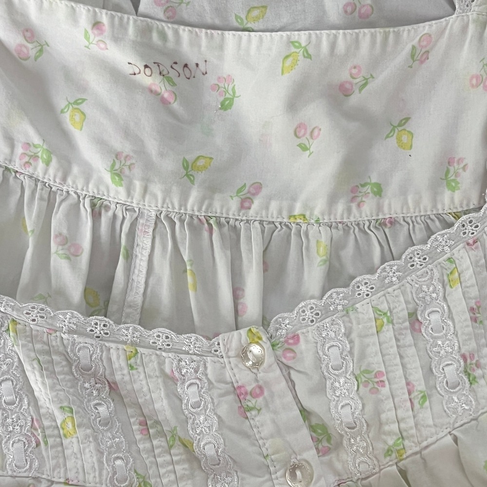 Eileen West Nightgown Womens XL Cotton Floral Lace Sleeveless White Sleep Dress - Picture 2 of 11